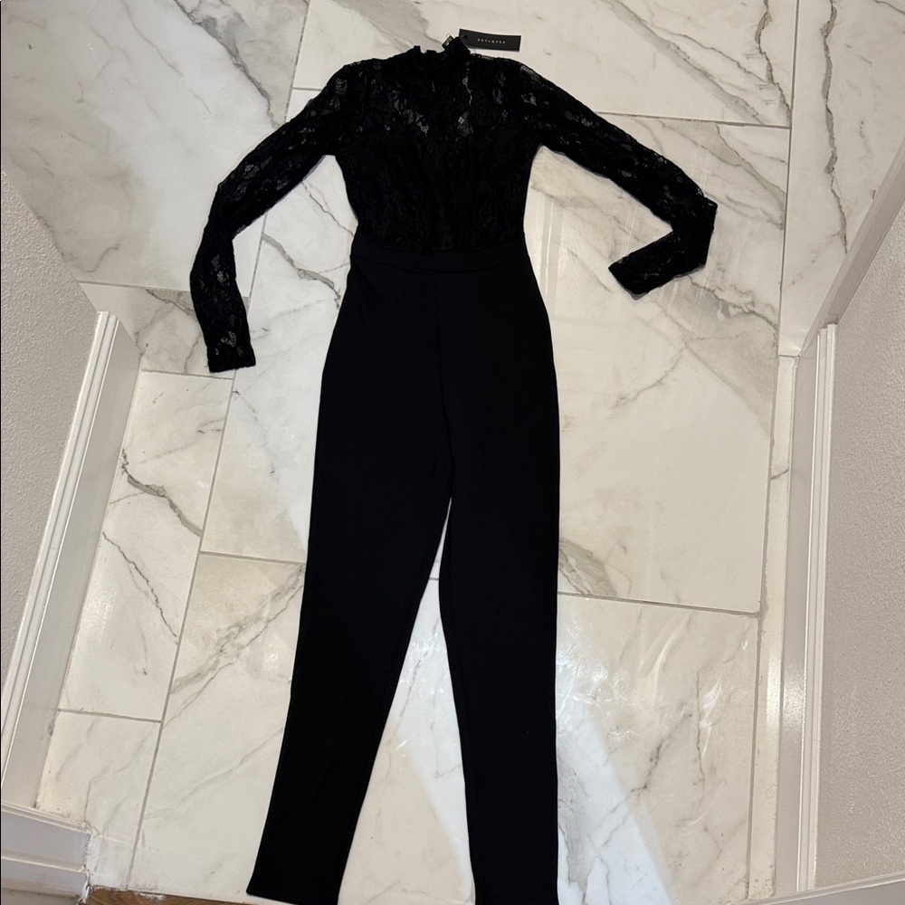 Revamped Black Lace Long Sleeve Jumpsuit